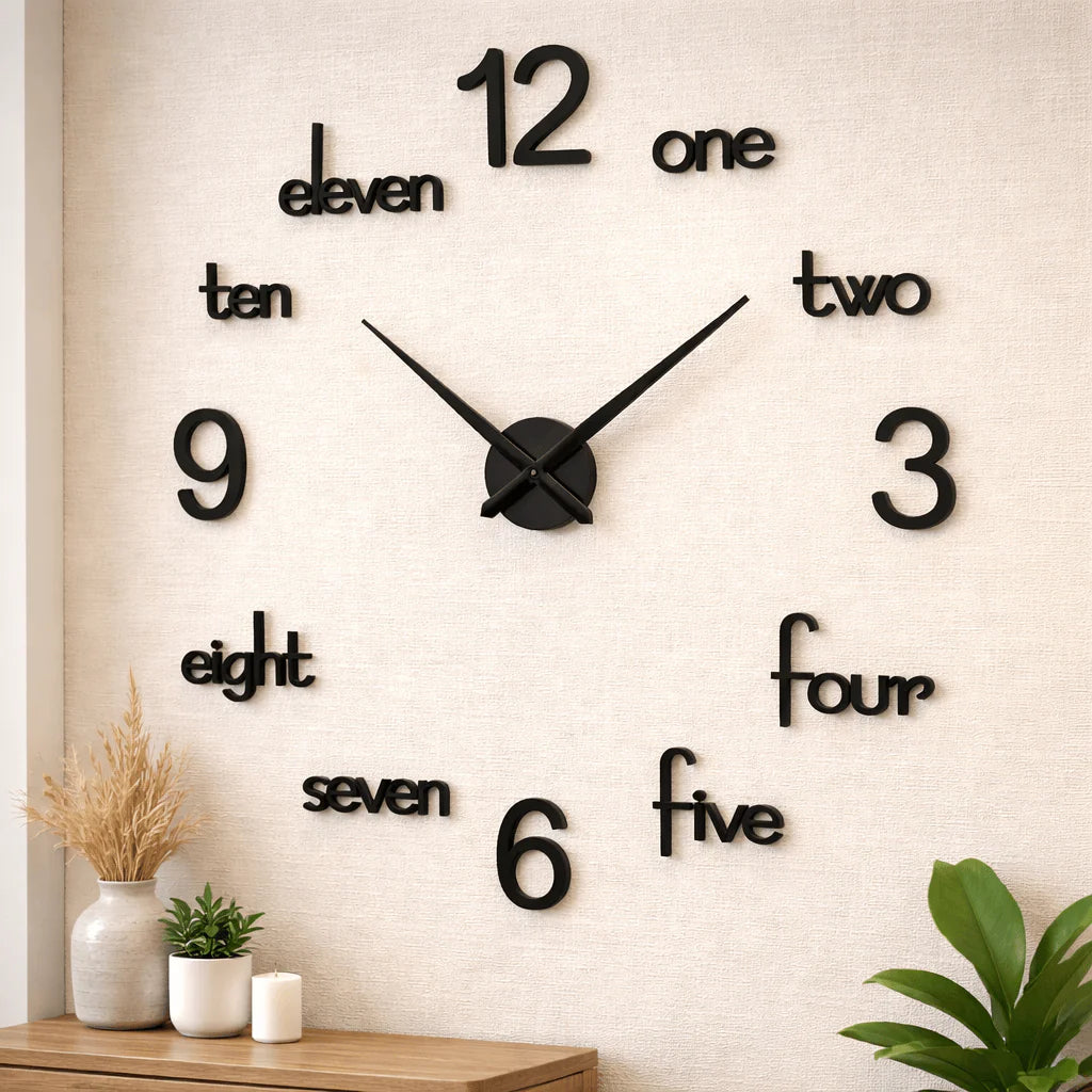 Eclipse Numerals - DIY 3D Acrylic Wall Clock