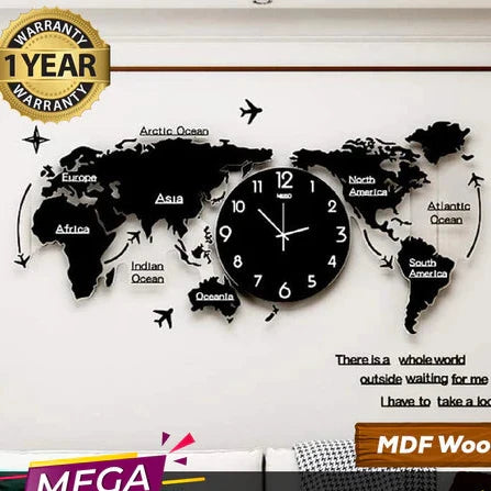 Voyager - World Map Silhouette Wall Clock