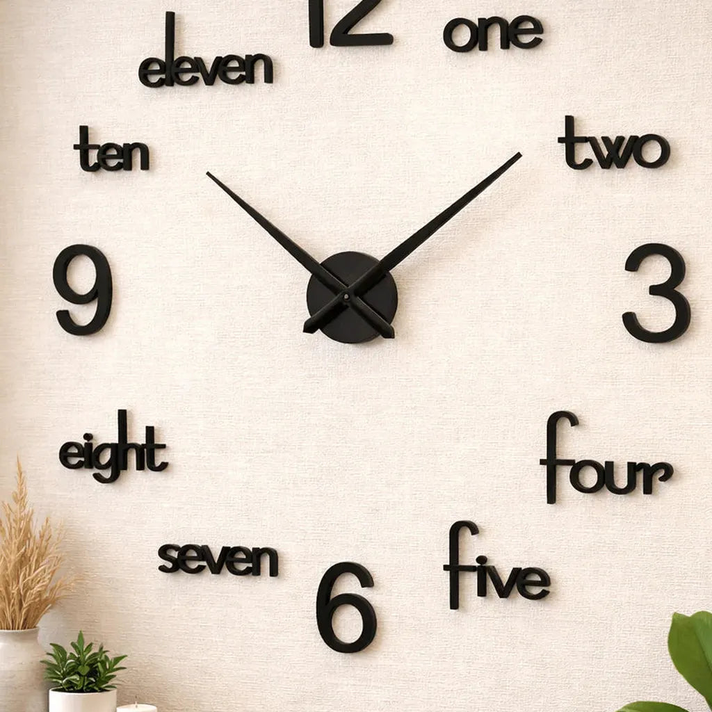 Eclipse Numerals - DIY 3D Acrylic Wall Clock